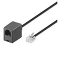 Produktbild: Wentronic Goobay Modularverlängerungskabel, Schwarz, 15 m - RJ11/RJ14-Stecker (6P4C) auf RJ11-Buchse (6P4C) (68258)