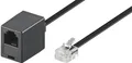 Produktbild: Goobay 68258 Modularverlängerungskabel, 15 m, Schwarz - RJ11/RJ14-Stecker (6P4C)