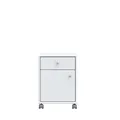 Produktbild: Forte Tempra 2 Rollcontainer mit 1 Tür und 1 Schublade, Holzwerkstoff, weiß, B x H x T: 38,6 x 54, 2 x 42 cm