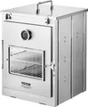 Produktbild: VEVOR faltbarer Campingofen tragbare Campingherde aus Edelstahl, mit 3-stufigem Grill, Griff und Thermometer, Verwendung mit Holzfeuer, Propangasöfen zum Backen von Brot Pizza Kochen im Freien