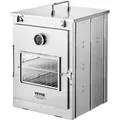 Produktbild: Vevor Faltbarer Campingofen Tragbare Campingherde Aus Edelstahl, Mit 3-stufigem Grill, Griff Und Thermometer, Verwendung Mit Holzfeuer, Propangasöfen Zum Backen Von Brot Pizza Kochen Im Freien