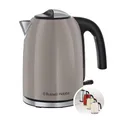Produktbild: Russell Hobbs Wasserkocher [1,7L, 2400W] Colours Plus Mocha (Edelstahl-Akzente, Schnellkochfunktion, Wasserstandsanzeige, Herausnehmbarer Kalkfilter, Energiesparend, Ausgusstülle) Teekocher 28511-70