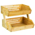 Produktbild: ADEL DREAM Bambus-Obstkorb 2-stöckiger Servierkorb Obstschale und Snack-Ausstellungsständer perfekt für Obst Gemüse Snacks Haushaltswaren und mehr Bambus (zweischichtiger Obstkorb)