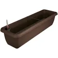 Produktbild: Geli Blumenkasten AQUA ANDALUCIA Braun 80 cm mit Bewässerungssystem - Kunststoff
