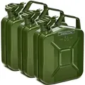 Produktbild: BW® Kraftstoffkanister Metall Benzinkanister 3x 5 Liter - Olivgrün - RAL 6003 - TÜV-geprüft und UN-Zulassung - Made in Europe