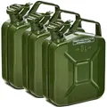 Produktbild: BW® Kraftstoffkanister Metall Benzinkanister 3x 5 Liter - Olivgrün - RAL 6003 - TÜV-geprüft und UN-Zulassung - Made in Europe