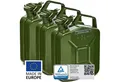 Produktbild: BW Benzinkanister Metall Kraftstoffkanister 3x 5 Liter - Olivgrün - RAL 6003 (nach NATO Standard, Made in Europe), TÜV-geprüft und UN-Zulassung