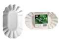 Produktbild: 250 Pappschalen Pommesschalen Teller Pappe oval 10,5 x 20 x 3,5 cm weiss Einweg