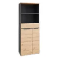Produktbild: Memphis Aktenschrank in Artisan Eiche Optik, Graphit - Moderner Büroschrank mit 2 Türen - 75 x 197 x 38 cm (B/H/T)
