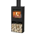 Produktbild: ADURO Kaminofen 19 Schwarz mit Holzfach und Automatik (5,0 kW)