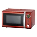 Produktbild: Melissa 16330108 Classico Mikrowelle - Microwave - Microwellengerät - Mikrowelle Klein - Kleine Mikrowelle - Retro-Design Metall-Gehäuse - 20 Liter - 700 Watt, Timer, 5 Leistungsstufen - Rot