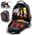 Produktbild: PARAT BASIC Backpack | Werkzeugrucksack 23L für Elektriker | Robuster Nylon Rucksack | Werkzeugrucksack mit 15 Fächern & 6 Gummischlaufen | Elektriker Rucksack mit verstärktem Boden