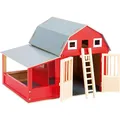 Produktbild: Small Foot 8555 Holzscheune Alabama, roter Holzstall mit abnehmbaren Dach, Bauernhof-Zubehör, Rot