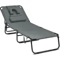 Produktbild: Costway Sonnenliege, Grau, Metall, 63x30x194 cm, Gartenmöbel, Gartenliegen