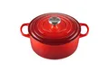 Produktbild: Le Creuset Signature Gusseisen-Bräter mit Deckel, Ø 24 cm, Rund, Für alle Herdarten und Induktion geeignet, Volumen: 4,2 l, 4,305 kg, Kirschrot, 21177240602430