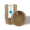 Produktbild: Enpack - 1300ml Bowl für Lebensmittel aus Kraft Papier mit RPET Deckel - Einweg Papp-Salatschale mit PLA Innenbeschichtung - Bio-Schale (25)