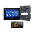 Produktbild: Goliath Basic Video Türsprechanlage, 2 Draht Bus, 7 Zoll Monitor, Aufputz Türklingel mit Kamera, Gegensprechanlage mit Türöffner und Klingel, 1 Familienhaus, Plug & Play, Smartphone App, AV-BLS-02A