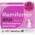 Produktbild: Remifemin plus Johanniskraut 2x 100 Tabletten bei starken & betont seelischen Wechseljahresbeschwerden - hormonfrei - pflanzliches Arzneimittel