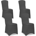 Produktbild: DETEX® Stuhlhussen 4er Set Stretch ÖKO-TEX® Zertifiziert Stuhlbezüge Hussen Stühle Bezug Überwurf Hochzeit Weihnachten anthrazit