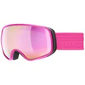 Produktbild: uvex scribble FM - stylische, verspiegelte Skibrille mit extra weitem Sichtfeld und Anti-Fog-Beschichtung für Kinder - pink/pink-clear - one size