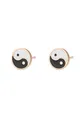 Produktbild: Happiness Boutique Damen Yin Yang Ohrstecker aus Edelstahl | Kleine Yin und Yang Ohrringe in Gold - Rosegold, Silber | Glücksbringer Talisman Schmuck