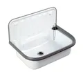 Produktbild: HS Stahlausgußbecken Ausgussbecken Kellerbecken Stahl weiß 50,5x37x33cm