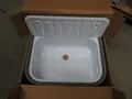 Produktbild: Ausgussbecken breite 49,5cm weiss Stahl für Werkstatt Garage Haus B-Ware.