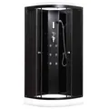 Produktbild: Duschtempel Duschkabine aus schwarzem 4 mm Hartglas 80x80x220cm OVIEDO