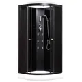 Produktbild: Kerra Hydromassagekabine Oviedo 80x80 schwarz mit flachen Duschwanne