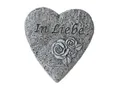 Produktbild: Bambelaa! Gartenfigur Grabschmuck Grabdeko Herz Inschrift „In Liebe“ Steinharz Friedhof