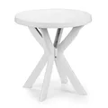 Produktbild: Spetebo Kunststoff Gartentisch rund - 70 cm - Campingtisch im klassischen Design - Balkontisch Terrassentisch Oudoor Garten Tisch für den Außenbereich (weiß)