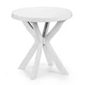 Produktbild: Kunststoff Gartentisch weiß rund - 70 cm - Garten Balkon Camping Beistell Tisch