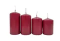 Produktbild: Malmö 4er-Set Adventskerzen Bordeaux Stumpenkerzen Weihnachtskerze Stufenkerzen Stumpen Kerze