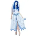 Produktbild: Smiffys Kostüm Corpse Bride Emily Kostüm, Hellblaues Hochzeitskleid der toten Braut aus dem Tim Burton-Film blau L