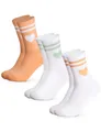 Produktbild: Occulto Damen Herz Tennis Socken 3er Pack (Modell: Venus), Sport Socken Grün Orange 35-38