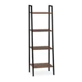 Produktbild: Relaxdays Standregal, modernes Leiterregal m. 4 Ablagen, Pflanzen, Bücher & Deko, Vintage, HBT 136 x 44 x 31,5 cm, braun