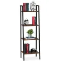 Produktbild: Relaxdays Standregal, modernes Leiterregal m. 4 Ablagen, Pflanzen, Bücher & Deko, Vintage, HBT 136 x 44 x 31,5 cm, braun