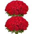 Produktbild: VEVOR Kunstrosen Rot 60 Stk. Künstliche Rosen Kunstblumen Gefälschte Rose