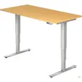 Produktbild: Schreibtisch 160x80x62-127cm Buche/silber elektrisch höhenverstellbar
