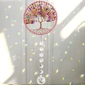 Produktbild: Cosylove Suncatcher Anhänger Baum des Lebens Kristall Auto Spiegel Hängend Kronleuchter Regenbogen Prisma für Fenster Garten Dekoration (Rosa)