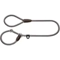Produktbild: HUNTER Retriever-Hundeleine FREESTYLE, Farbe: grau, integrierte Halsung, stufenlos verstellbar, witterungsbeständig, pflegeleicht, griffig, robustes Tau mit Ledertipps, Größe: 08/120