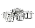 Produktbild: KOPF Topfset Induktion Stilo 10-teilig | Backofen & Spülmaschinen geeignet | Kochtopf-Set für alle Herdarten | 5 Töpfe mit Deckel | Literskala | Edelstahl