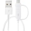 Produktbild: Samsung Ladekabel EP-DG930D Combo Kabel, weiß 1,5m, USB-A auf Micro-USB und USB-C