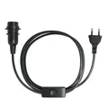 Produktbild: Lampenfassung E14 mit Kabel 5m Stecker Schalter Stromkabel Fassung DIY Schwarz
