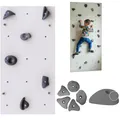Produktbild: Create for you - Kletterwand für Kinderzimmer - Viereckig - Weiß - Indoor - Heimklettergerüst - Spielplatz - Trainingsgeräte für Zuhause - 1x Wandpaneel 100x50 cm - mit 5 grauen Griffen/Steinen