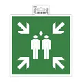 Produktbild: Exacompta 67005E Sammelstelle Klebeschild 20x20cm Grün aus UV-beständigem PVC Hinweisschild Schilder Warnhinweis Sticker Aufkleber Türschild