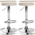 Produktbild: CLP 2er Set Barhocker Ponte Kunstleder creme/Metall in Chromoptik