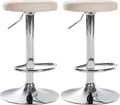 Produktbild: CLP 2er Set Barhocker Ponte Kunstleder höhenverstellbar und drehbar,creme Metall in Chromoptik