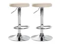 Produktbild: CLP 2er Set Barhocker Ponte Kunstleder I Drehbarer Thekenhocker I Höhenverstellbarer Hocker I Küchenhocker mit Metallgestell