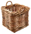 Produktbild: Kobolo Rattankorb Aufbewahrungskorb Gr. M – Eckiger Rattan-Korb mit Henkeln, 45x45x47 cm, stabil & vielseitig, für Zuhause, Bad & Wohnzimmer